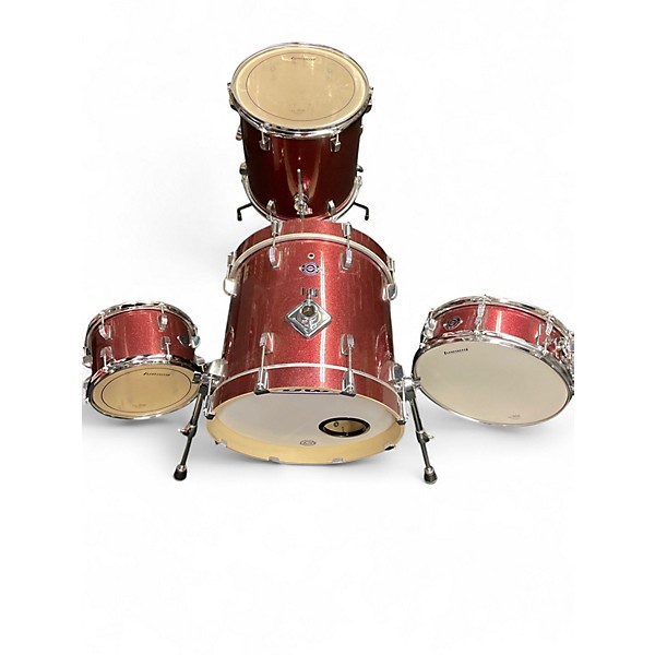 Used Ludwig 4 Piece Breakbeats By Questlove RED SPARKLE Drum Kit