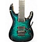 Used ESP E-II Horizon FR-7 7-String with Floyd Rose Black Turquoise Burst Solid Body Electric Guitar
