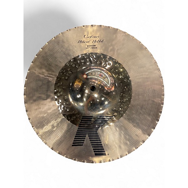 Used Zildjian 13.25in K Custom Hybrid Hi Hat Pair Cymbal