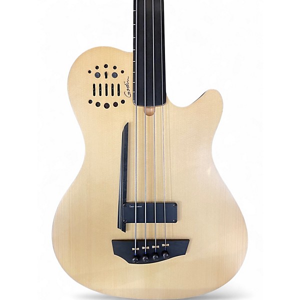 Used Godin A4 Ulta fretless Natural Electric Bass Guitar