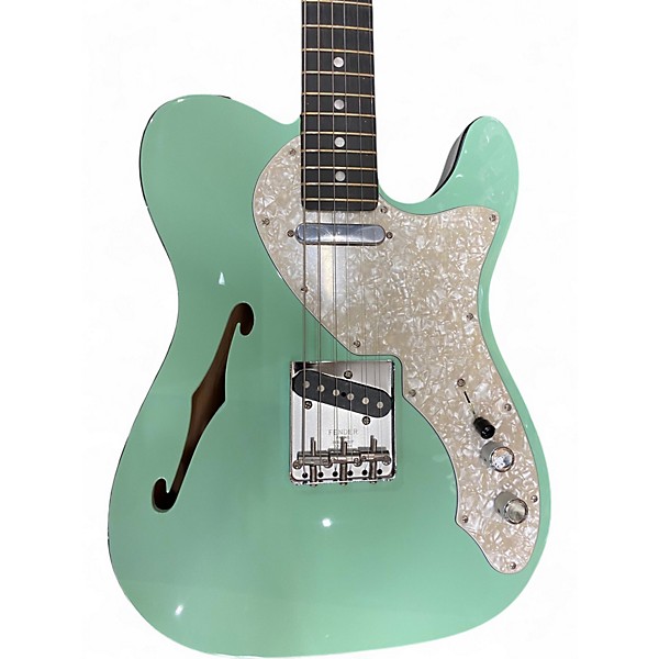 Used Fender Two Tone Telecaster Thin-Line Surf Green Hollow Body Electric Guitar