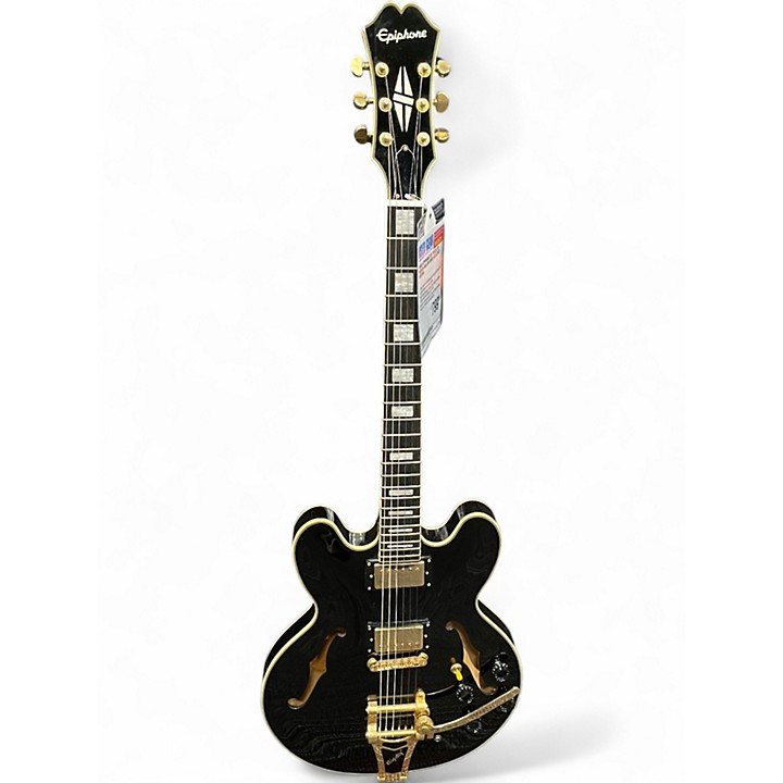 Used Epiphone Dot ES355 EB Black Hollow Body Electric Guitar Black