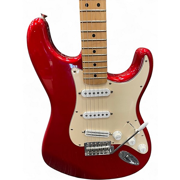 Used Fender Standard Stratocaster Chrome Red Solid Body Electric Guitar