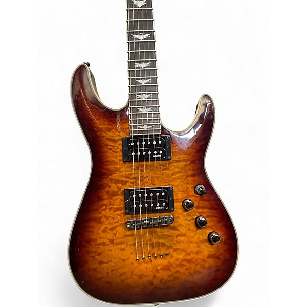 Used Schecter Guitar Research Omen Extreme 6 Tobacco Burst Solid Body Electric Guitar