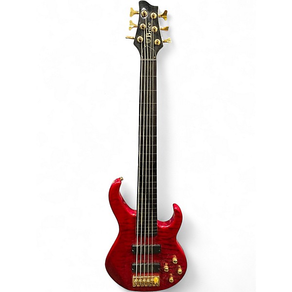 Used Brice 6 string fretless bass satin burgundy Electric Bass Guitar