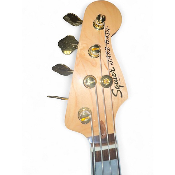 Used Squier 40th Anniversary Jazz Bass Gold Edition Olympic White Electric Bass Guitar