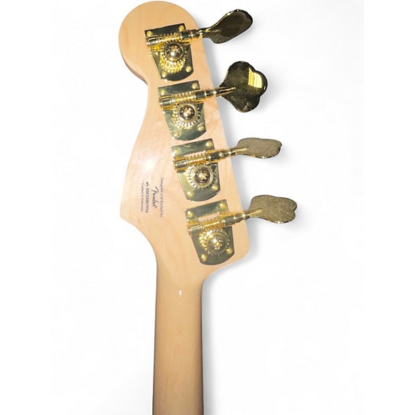 Used Squier 40th Anniversary Jazz Bass Gold Edition Olympic White Electric Bass Guitar