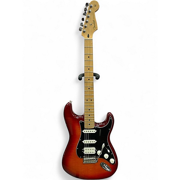 Used Fender Player Stratocaster HSS Plus Top Aged Cherry Burst Solid Body Electric Guitar