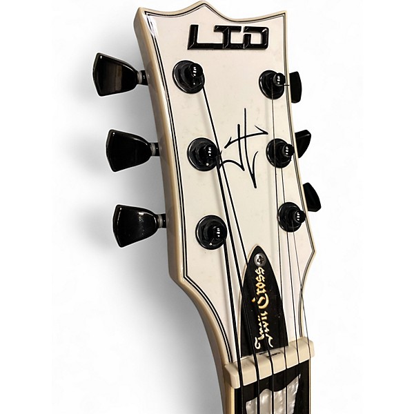 Used ESP LTD James Hetfield Signature Iron Cross White Solid Body Electric Guitar