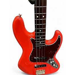 Used 1990s Fender MIJ 62 REISSUE JAZZ BASS STACK KNOB  FIESTA RED Electric Bass Guitar