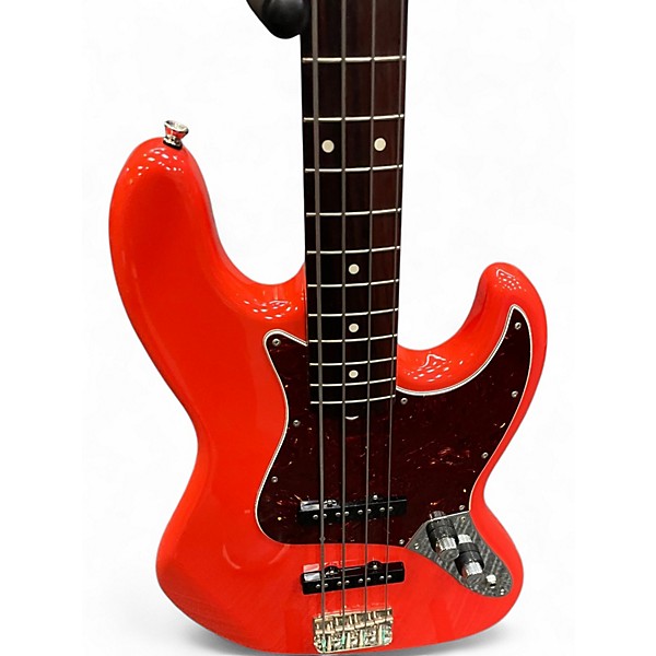 Used 1990s Fender MIJ 62 REISSUE JAZZ BASS STACK KNOB FIESTA RED Electric Bass Guitar
