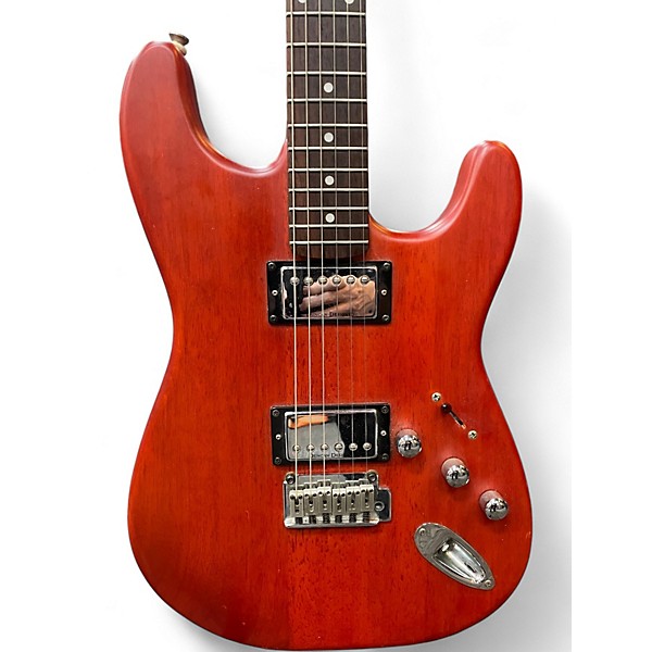 Used Squier Deluxe Fat Stratocaster Satin Trans Red Solid Body Electric Guitar