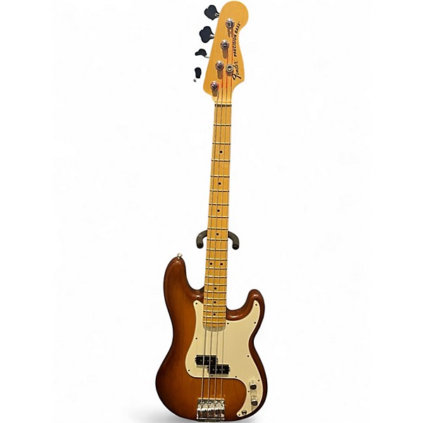 Used Fender American Nitro Satin Precision Bass Natural Electric Bass Guitar