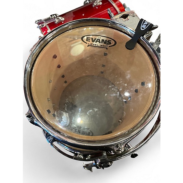 Used Houston Percussion Company 5 Piece HPC Custom All Maple Shell Red Sparkle Drum Kit