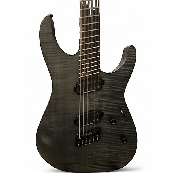 Used ESP LTD M1000-MS Trans Black Flame Solid Body Electric Guitar