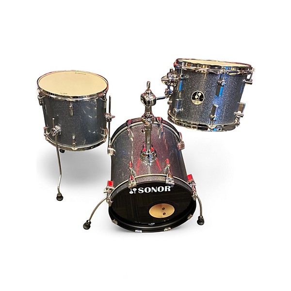 Used SONOR 3 Piece 3 PIECE SAFARI GALAXY BLUE SPARKLE Drum Kit