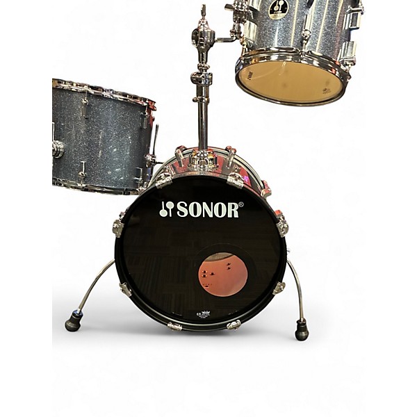 Used SONOR 3 Piece 3 PIECE SAFARI GALAXY BLUE SPARKLE Drum Kit