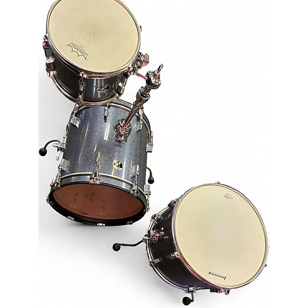 Used SONOR 3 Piece 3 PIECE SAFARI GALAXY BLUE SPARKLE Drum Kit