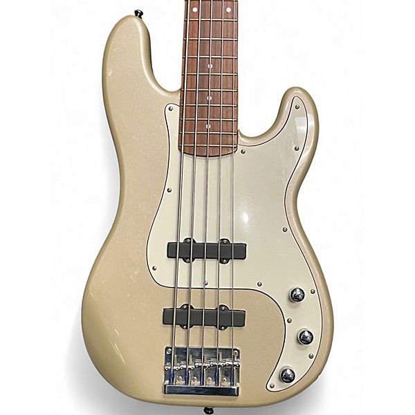 Used Squier Precision Bass 20th Anniversary 5-String Shoreline Gold Electric Bass Guitar