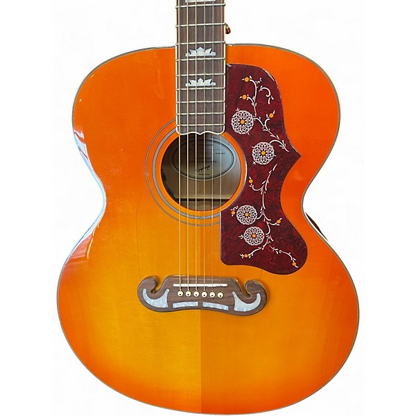 Used Epiphone j-200 sunburst Acoustic Electric Guitar