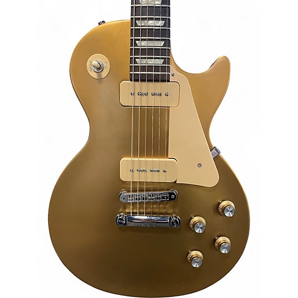 Used 2014 Gibson Les Paul Deluxe Gold Top Satin Solid Body Electric Guitar