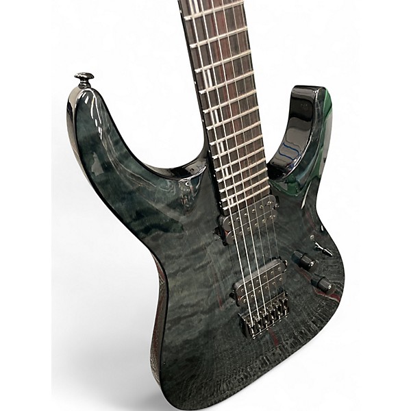 Used ESP LTD H1001FM Deluxe Trans Black Solid Body Electric Guitar