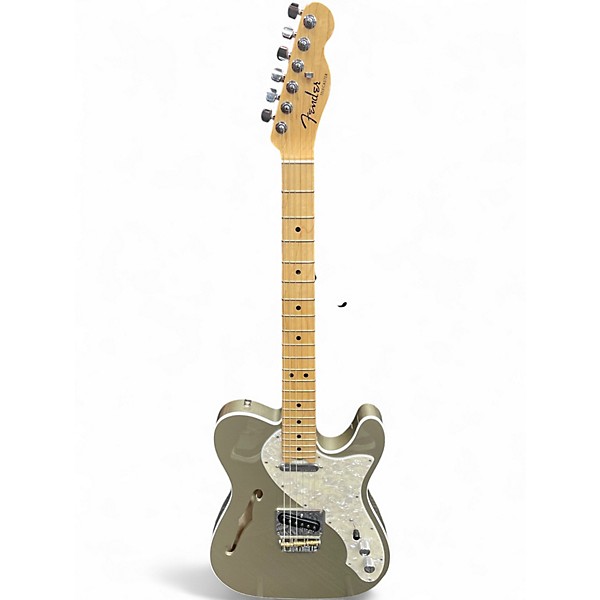 Used 2017 Fender American Elite Thinline Telecaster Silver Hollow Body Electric Guitar