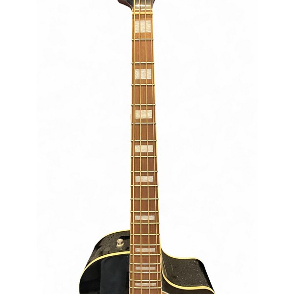 Used Fender Kingman Acoustic Electric Bass Black Acoustic Bass Guitar
