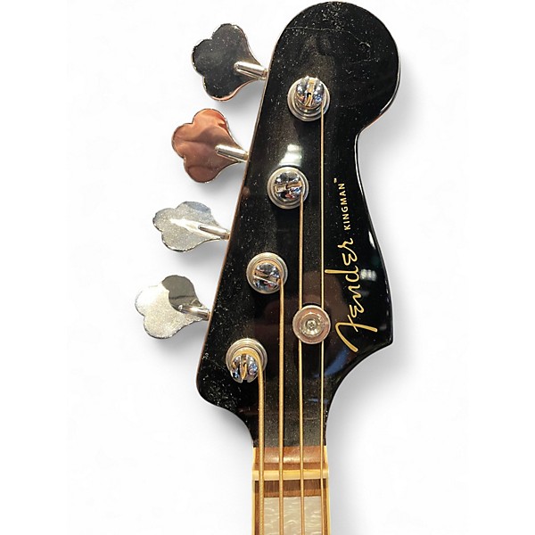 Used Fender Kingman Acoustic Electric Bass Black Acoustic Bass Guitar