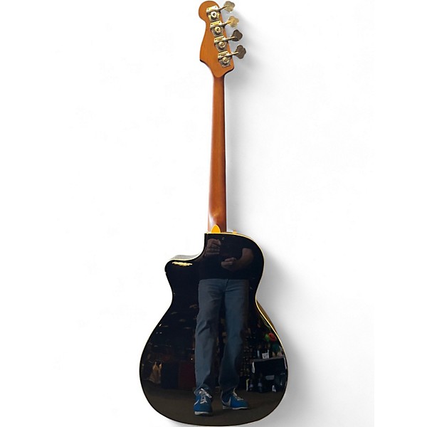 Used Fender Kingman Acoustic Electric Bass Black Acoustic Bass Guitar