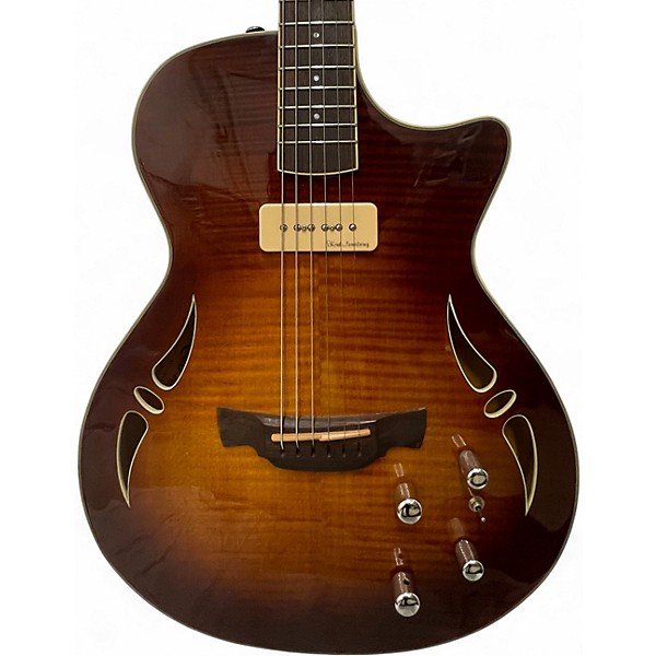 Used Crafter Guitars SAT-TMVS P90 Sunburst Hollow Body Electric Guitar