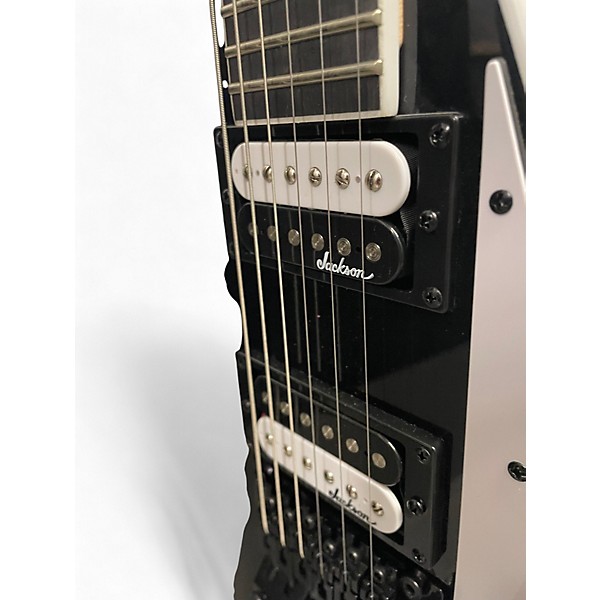 Used Jackson KVXMG KING V Black and White Solid Body Electric Guitar