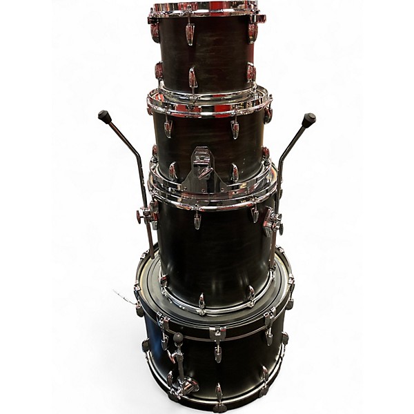 Used Gretsch Drums 4 Piece USA Custom Brooklyn Set Satin Ebony Drum Kit