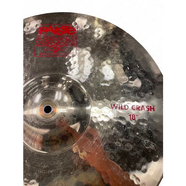 Used Paiste 18in 2002 Wild Crash  Cymbal