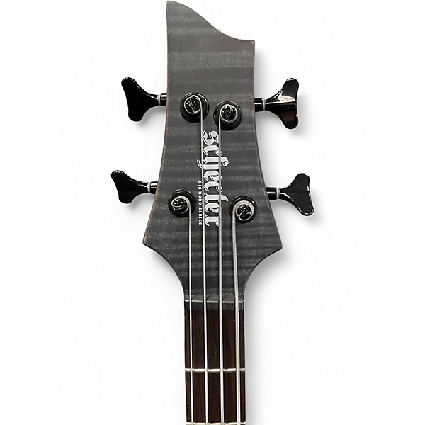 Used Schecter Guitar Research Charles Berthoud CB-4 Left-Handed Electric Bass  SEE THRU BLACK Electric Bass Guitar