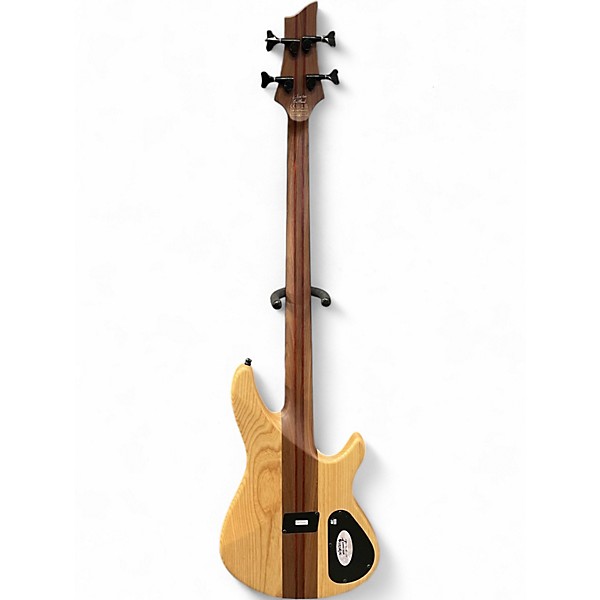 Used Schecter Guitar Research Charles Berthoud CB-4 Left-Handed Electric Bass  SEE THRU BLACK Electric Bass Guitar