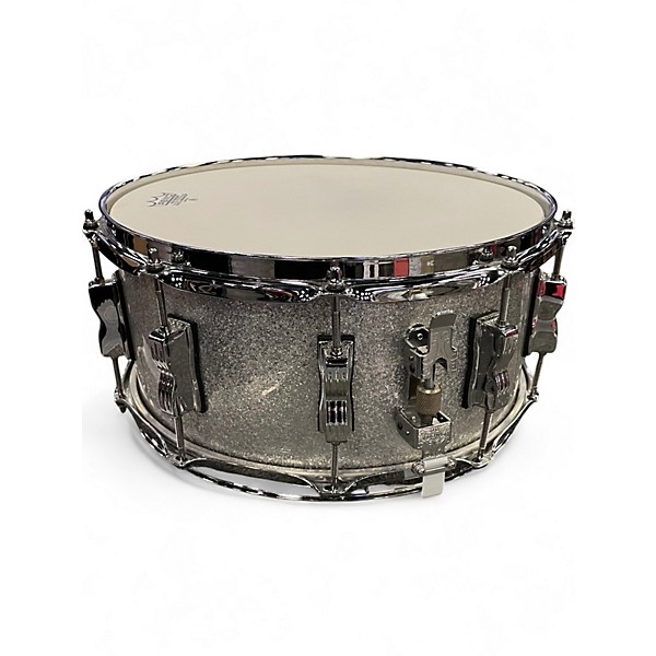 Used Ludwig 14in Classic Maple Snare Silver Sparkle Drum