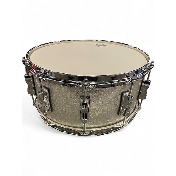Used Ludwig 14in Classic Maple Snare Silver Sparkle Drum