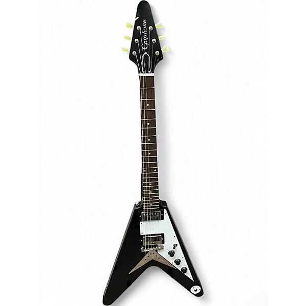 Used Epiphone FLYING V Ebony Solid Body Electric Guitar