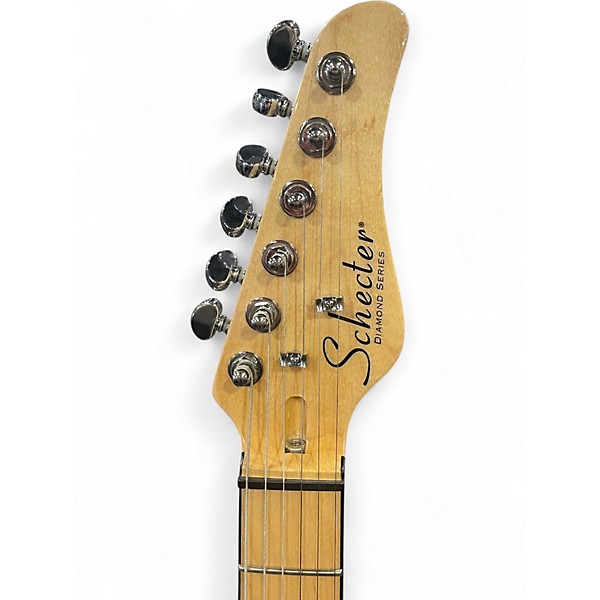 Used Schecter Guitar Research Diamond Series PT Black and White Solid Body Electric Guitar