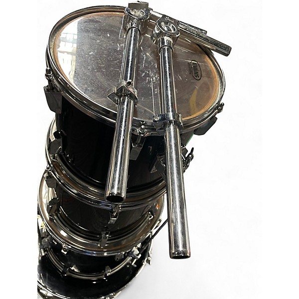 Used Yamaha 4 Piece Power Road Drum Set Black Drum Kit