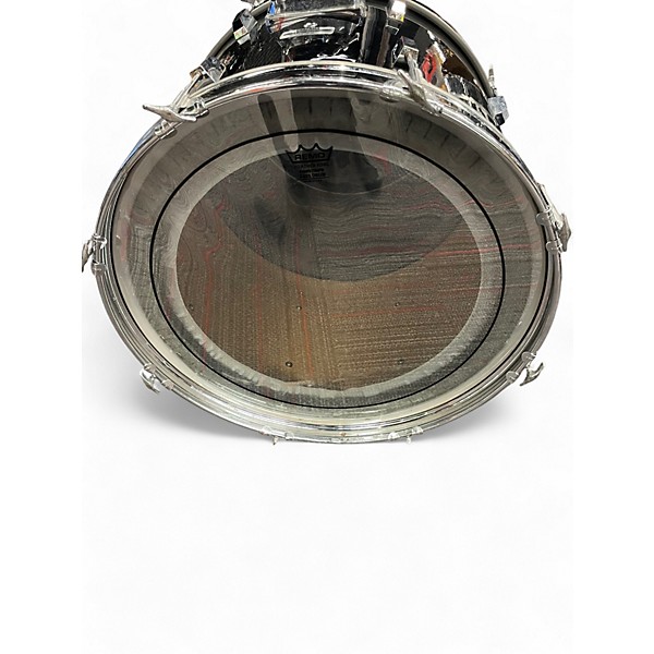 Used Yamaha 4 Piece Power Road Drum Set Black Drum Kit