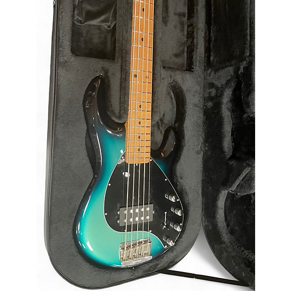 Used Ernie Ball Music Man StingRay 5 Special H green/blue Electric Bass Guitar