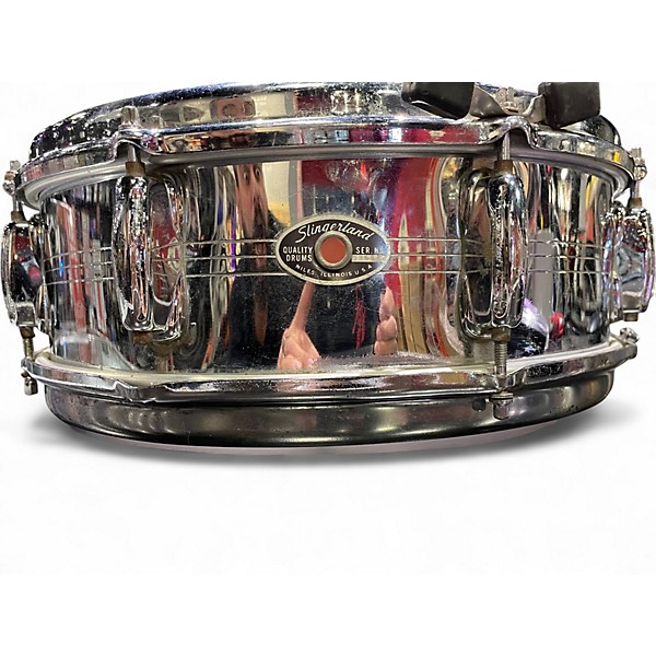 Vintage 1970s Slingerland 5X14 Soundking Chrome over Brass Drum