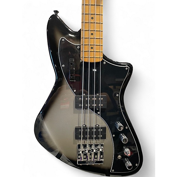 Used Fender Player Plus Meteora Bass Black and Silver Electric Bass Guitar