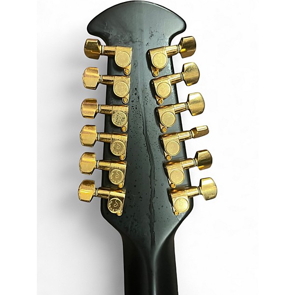 Vintage 1992 Ovation 1858 Elite Black 12 String Acoustic Electric Guitar