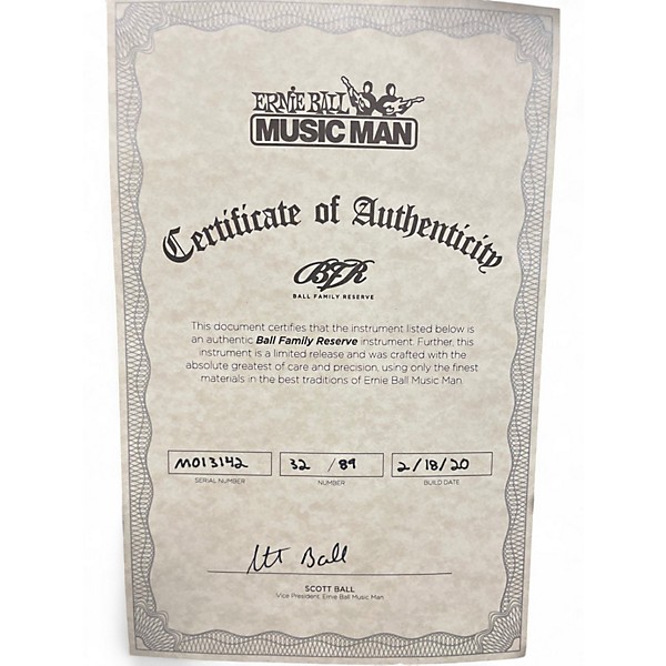 Used 2020 Ernie Ball Music Man Ball Family Reserve Petrucci BFR GREMLIN GREEN Solid Body Electric Guitar