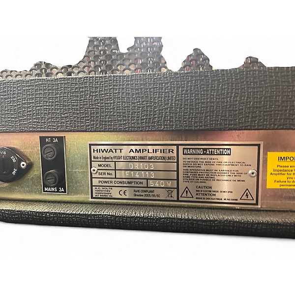 Used Hiwatt DR103-R 100W Tube Guitar Amp Head