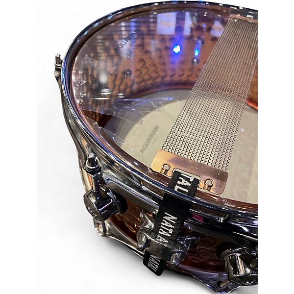 Used Natal Drums 13X5.5 Hand Hammered Series Snare Copper Drum