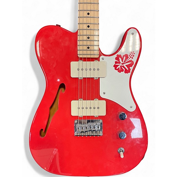 Used Squier paranormal Capri Orange Hollow Body Electric Guitar